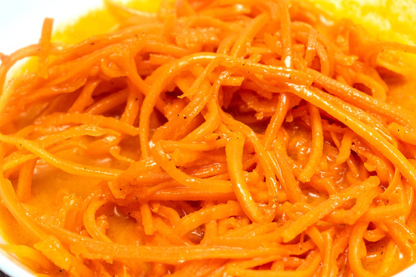 full frame image of korean carrot salad - Zdjęcie, obraz