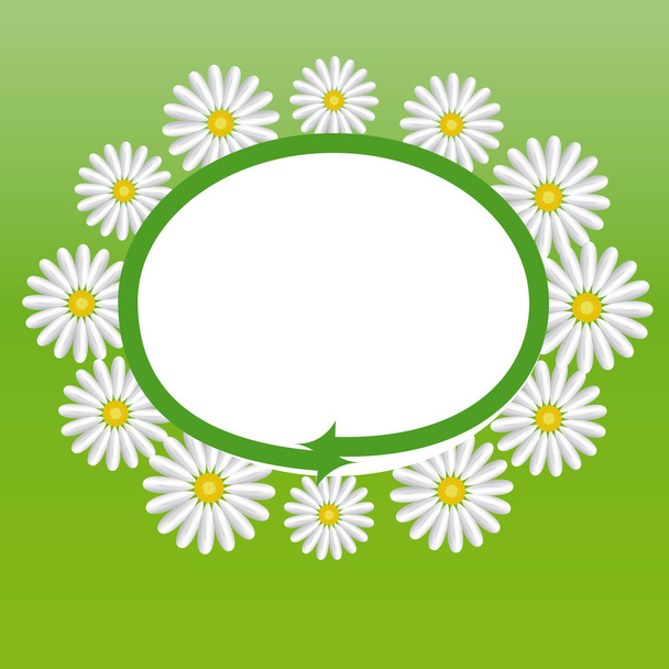 Label with the daisies - Вектор,изображение