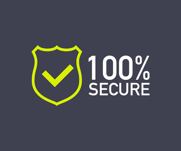 100 Secure Grunge Vektor Icon. Anstecker oder Schaltfläche für die Handelswebseite. Vektorillustration. - Vektor, Bild