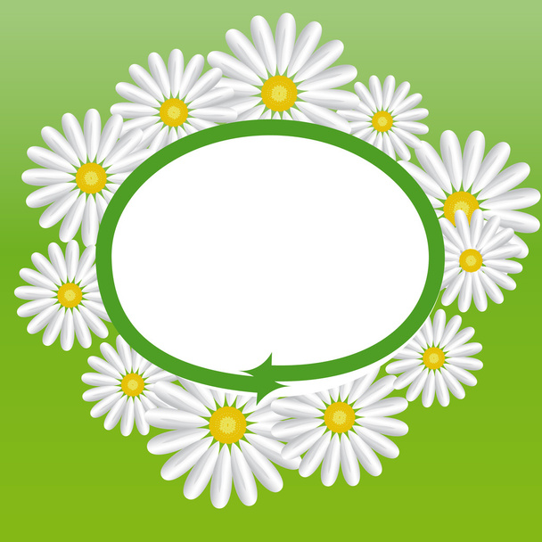 Label with the daisies - Vektori, kuva