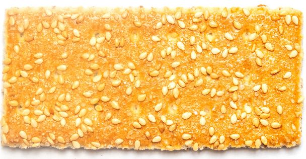 sesame crackers cookies on white background - Photo, Image
