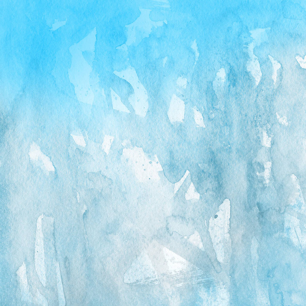 blue abstract background with watercolor paint texture - Foto, Imagen