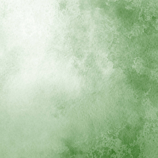 green abstract background with watercolor paint texture - Photo, Image