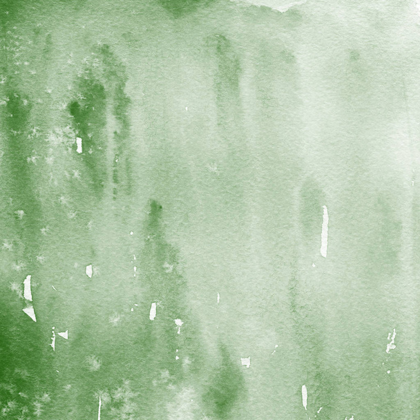 green abstract background with watercolor paint texture - Fotoğraf, Görsel