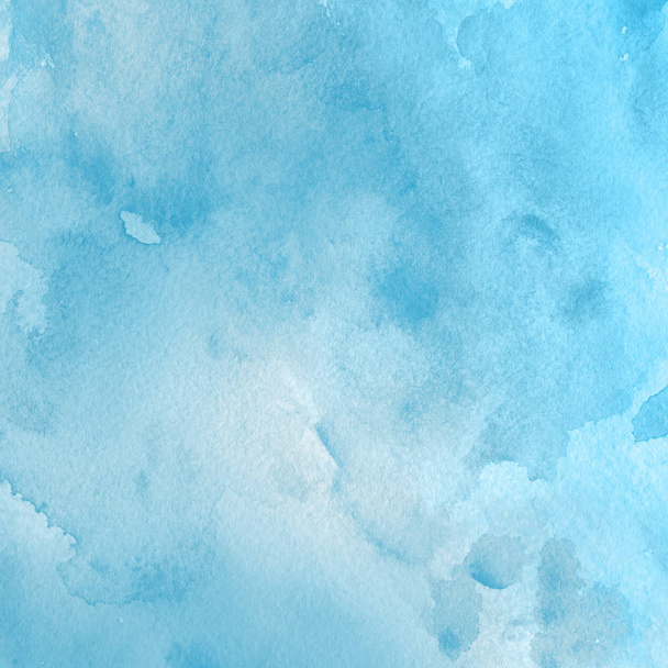 blauwe abstracte achtergrond met aquarel verf textuur - Foto, afbeelding
