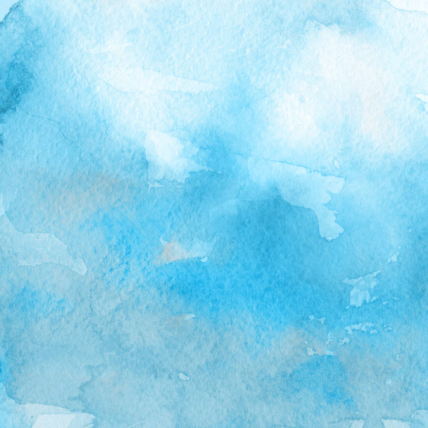 blue abstract background with watercolor paint texture - Φωτογραφία, εικόνα