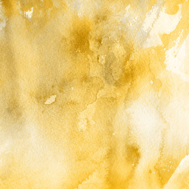 yellow abstract background with watercolor paint texture - Photo, Image
