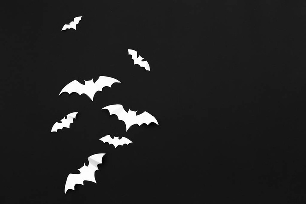 halloween and decoration concept, paper bats flying - Foto, Imagen