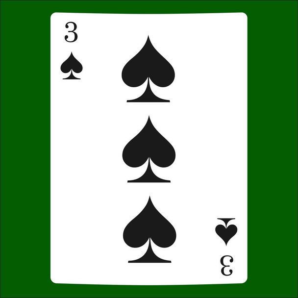 Three spades. Card suit icon vector, playing cards symbols vector - Vector, Image