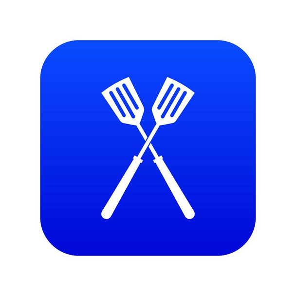 Two metal spatulas icon digital blue - Vektor, kép