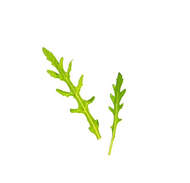 Fresh arugula leaves isolated on white - Фото, изображение