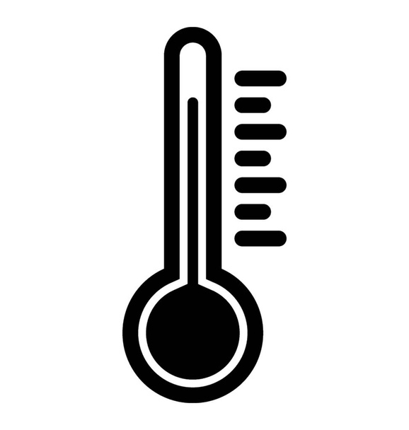 Measure temperature with thermometer solid icon - ベクター画像