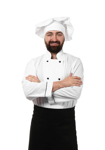 Male chef on white background - Фото, изображение