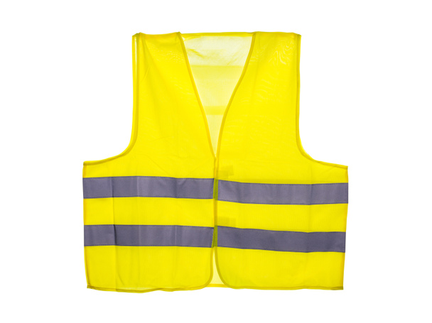Yellow safety vest, isolated on a white background with a clipping path. - Photo, Image