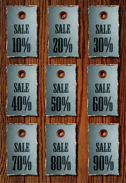 Vector set of sale retro price tags. - Vecteur, image