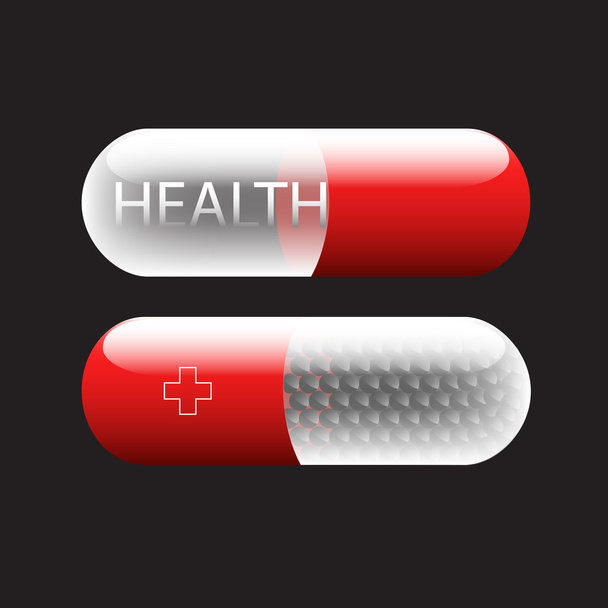 Health in Capsule Pill. Vector - Vector, Image