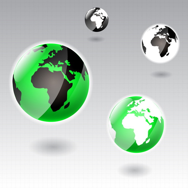 Set of Earth globe icons - Vector, Image