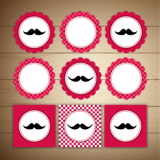 Vecteur rétro moustache vintage étiquettes fantaisie
 - Vecteur, image