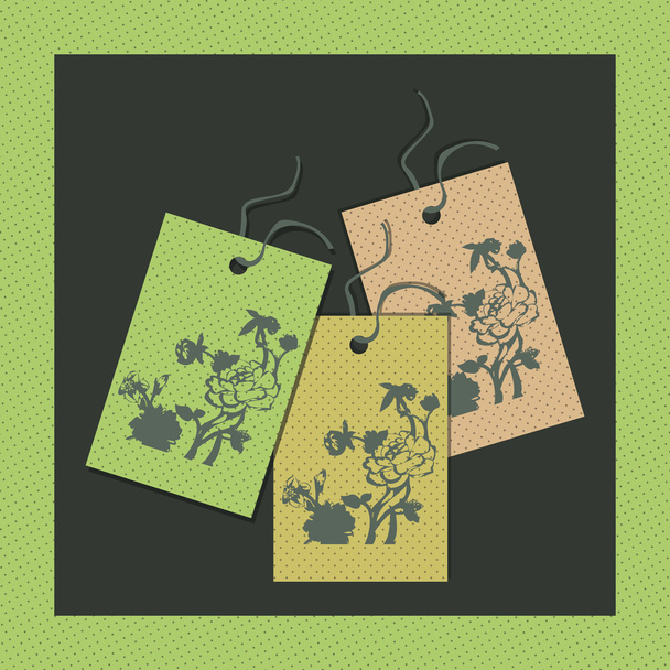Paper floral tags vector illustration  - Vector, Image