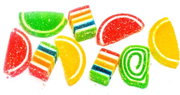 яркие конфеты мармелад на белом фоне
 - Фото, изображение