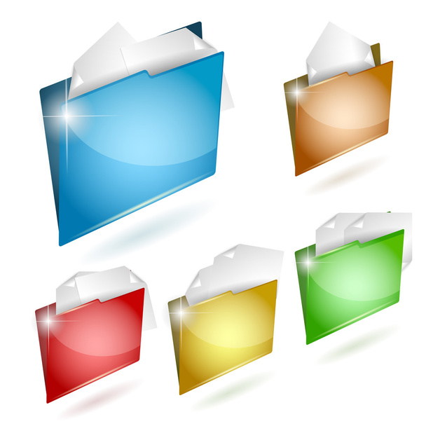 Folder icon set. Vector illustration - Vector, Image