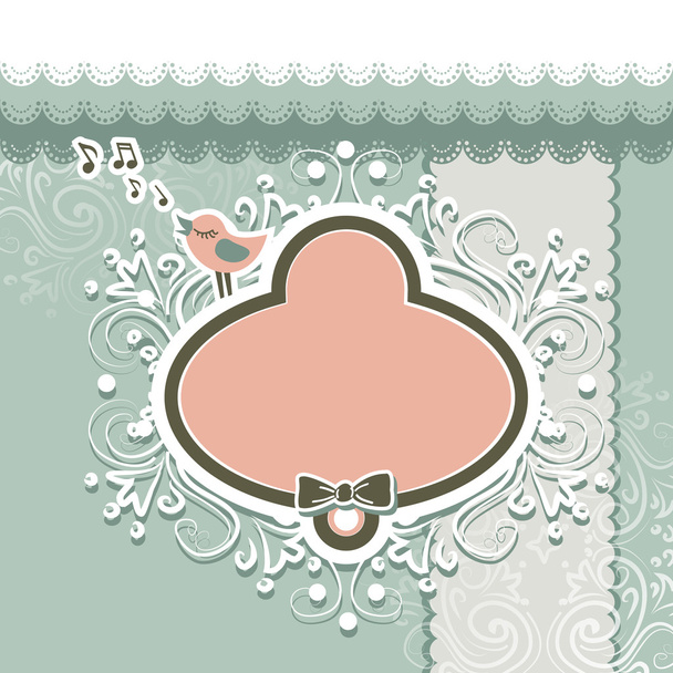 Retro style frame and design elements for scrapbooking - Vector, imagen
