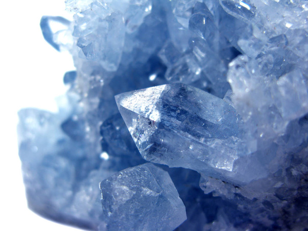 akvamarín přírodní křemen modrý drahokam geologické krystaly textura pozadí - Fotografie, Obrázek