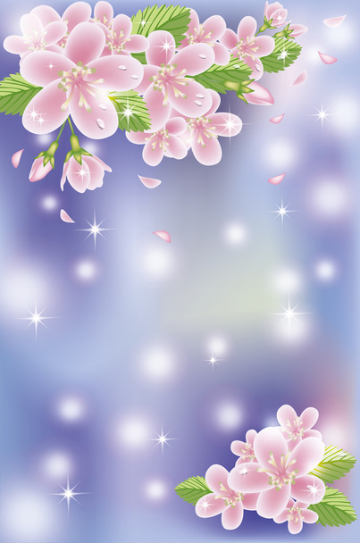 Spring sakura blossom banner, vector illustration - Vektor, obrázek