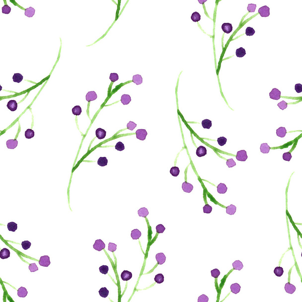 Cute watercolor floral seamless pattern. Colorful  - Фото, изображение