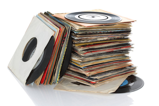 Haufen Retro-Vinyl 45rpm Singles - Foto, Bild