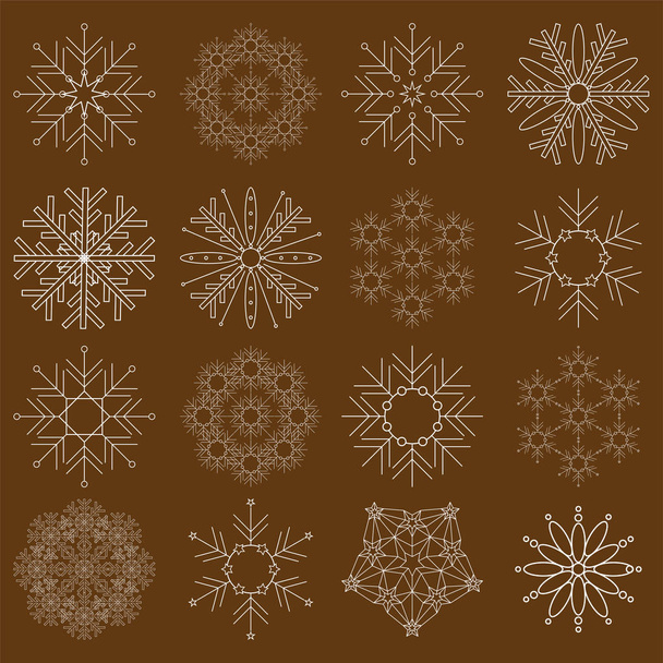 Snowflakes vector set. Vector pack of snowflakes design templates. Winter decoration elements - Вектор, зображення