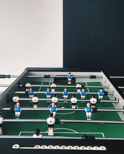 Table football in office. Foosball. Office soccer game. Relax time after work. Break on the work. Nobody - Photo, Image