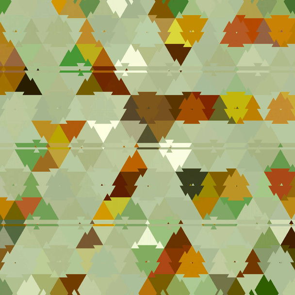 confetti of autumn colors, triangles patchwork for camouflage print - Photo, Image
