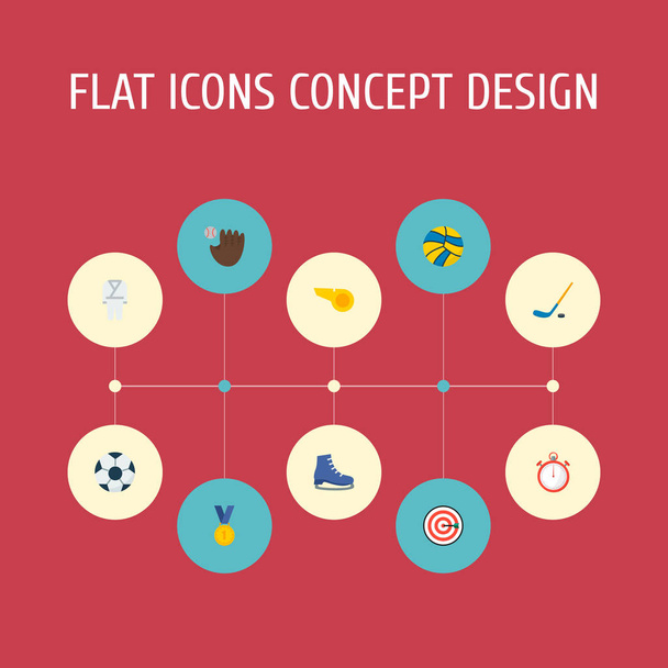 Set of sport icons flat style symbols with skates, kimono, football and other icons for your web mobile app logo design. - Photo, Image