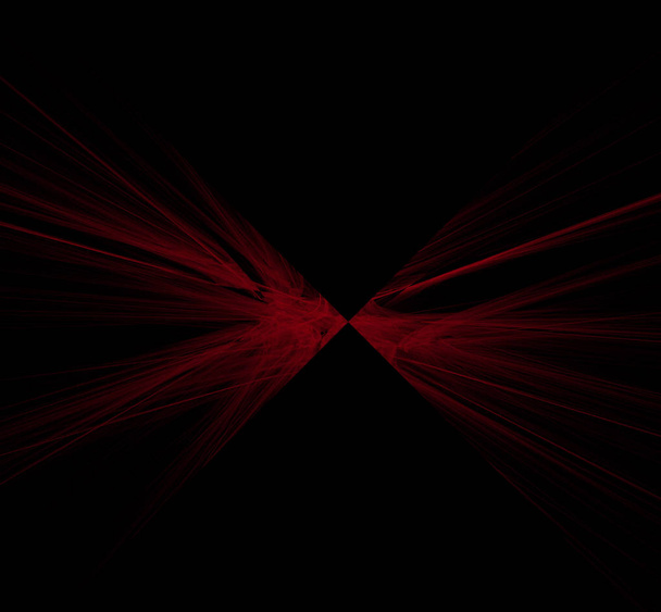 Κόκκινο αφηρημένο fractal σε μαύρο φόντο. Φαντασία fractal υφή. Ψηφιακή τέχνη. 3D rendering. Εικόνα του υπολογιστή που δημιουργούνται - Φωτογραφία, εικόνα