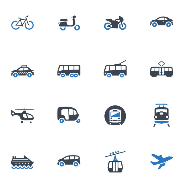 Iconos de transporte - Serie Azul
 - Vector, Imagen