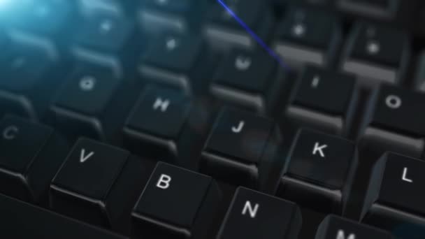 Анімація крупним планом клавіатура комп'ютера з здорового кнопки - Кадри, відео