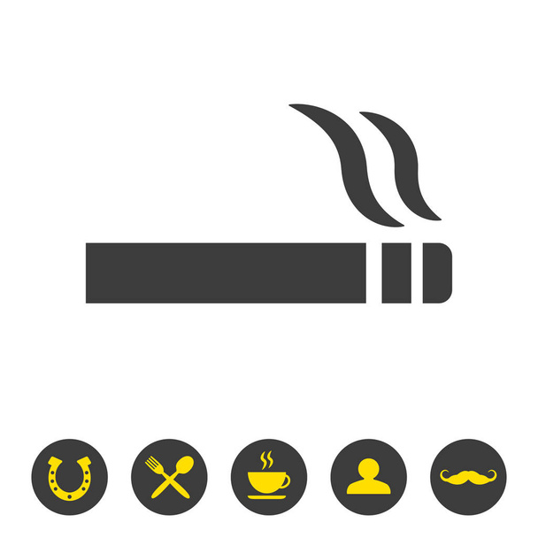 Ícone de cigarro no fundo branco. Ilustração vetorial - Vetor, Imagem