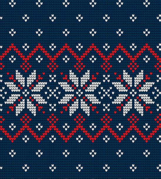 Knitted Christmas and New Year pattern - Vector, afbeelding