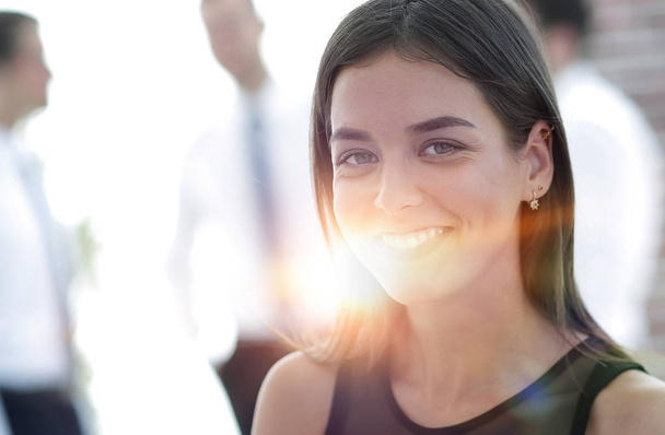 portrait of young business woman on blurred background. - Fotó, kép