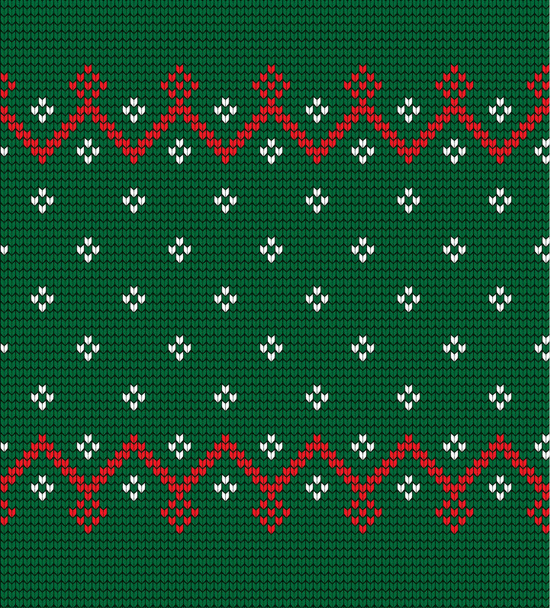 Knitted Christmas and New Year pattern - Vektor, obrázek