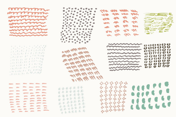 Set of vector hand drawn textures - Vector, Image