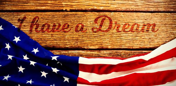 I have a dream against american flag on a brown table - Photo, Image
