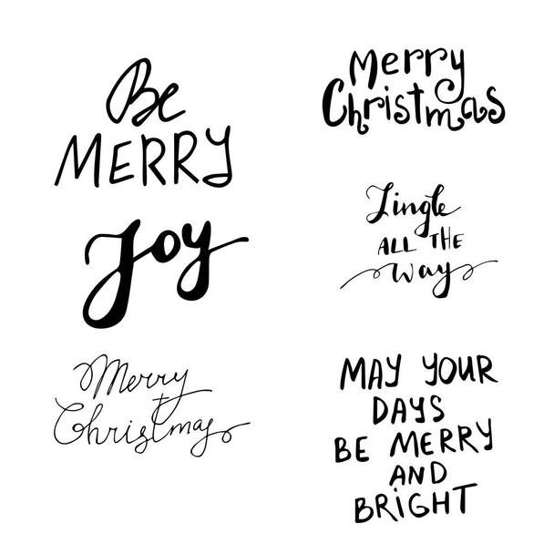 Set of Christmas lettering handwritten - Vektor, obrázek