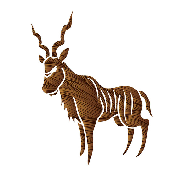 Kudu standing graphic vector. - Vetor, Imagem