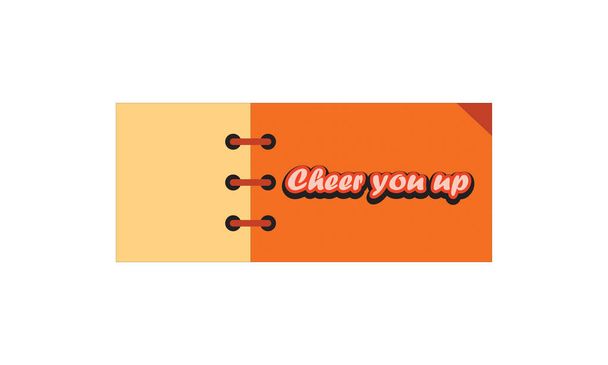 cheer you up label ,orange and black  color . rectangle banner and badges design.On white background. - Photo, Image