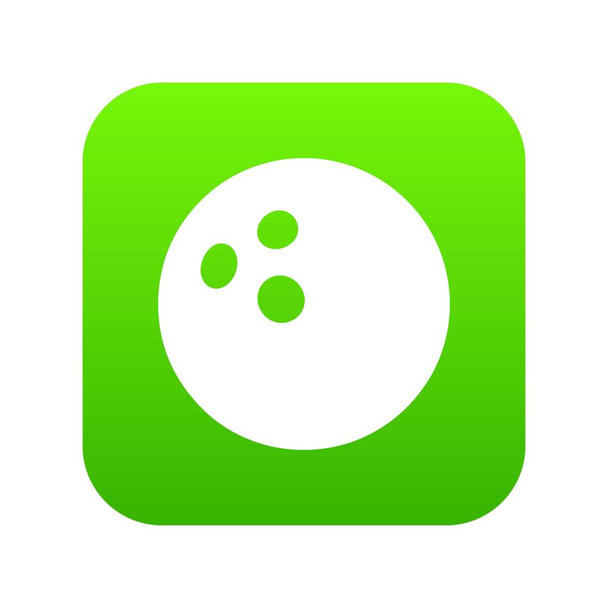 Bowling ball icon green vector - Vector, afbeelding