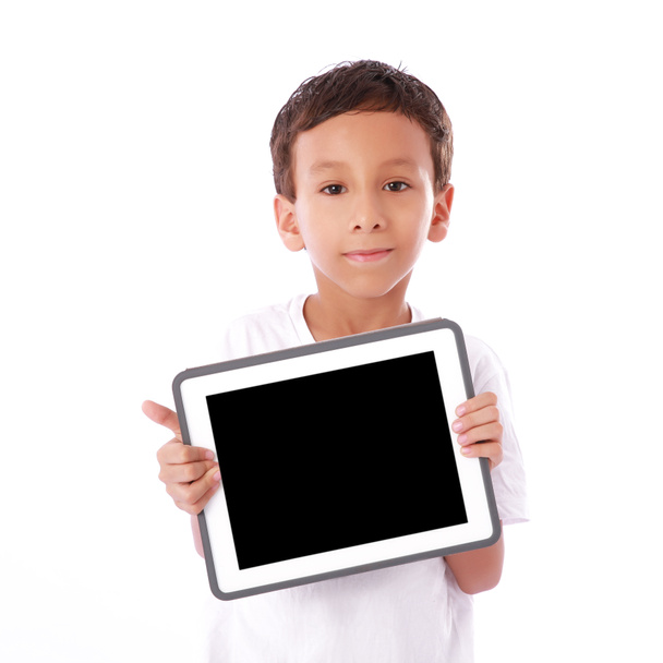 Child and tablet - Valokuva, kuva