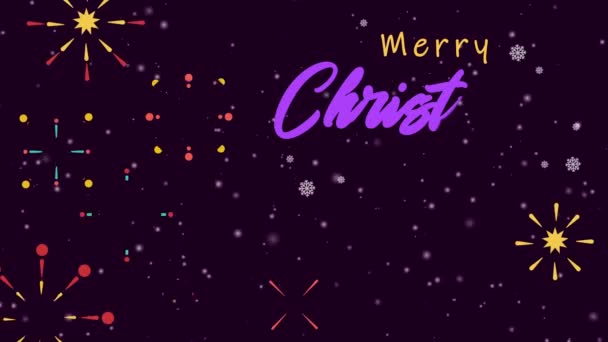 Frohe Weihnachten mit Animationsfeuerwerk - Filmmaterial, Video