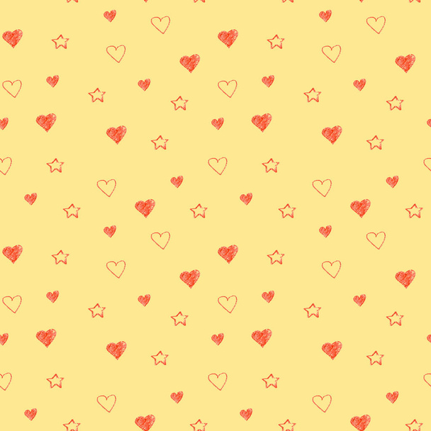 Simple hearts seamless pastel pattern. Valentines day background. Flat design endless chaotic texture made of tiny heart silhouettes. Shades of red. - Φωτογραφία, εικόνα